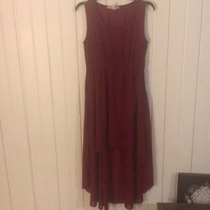 Burgundy Hi-low dress